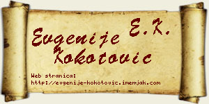 Evgenije Kokotović vizit kartica